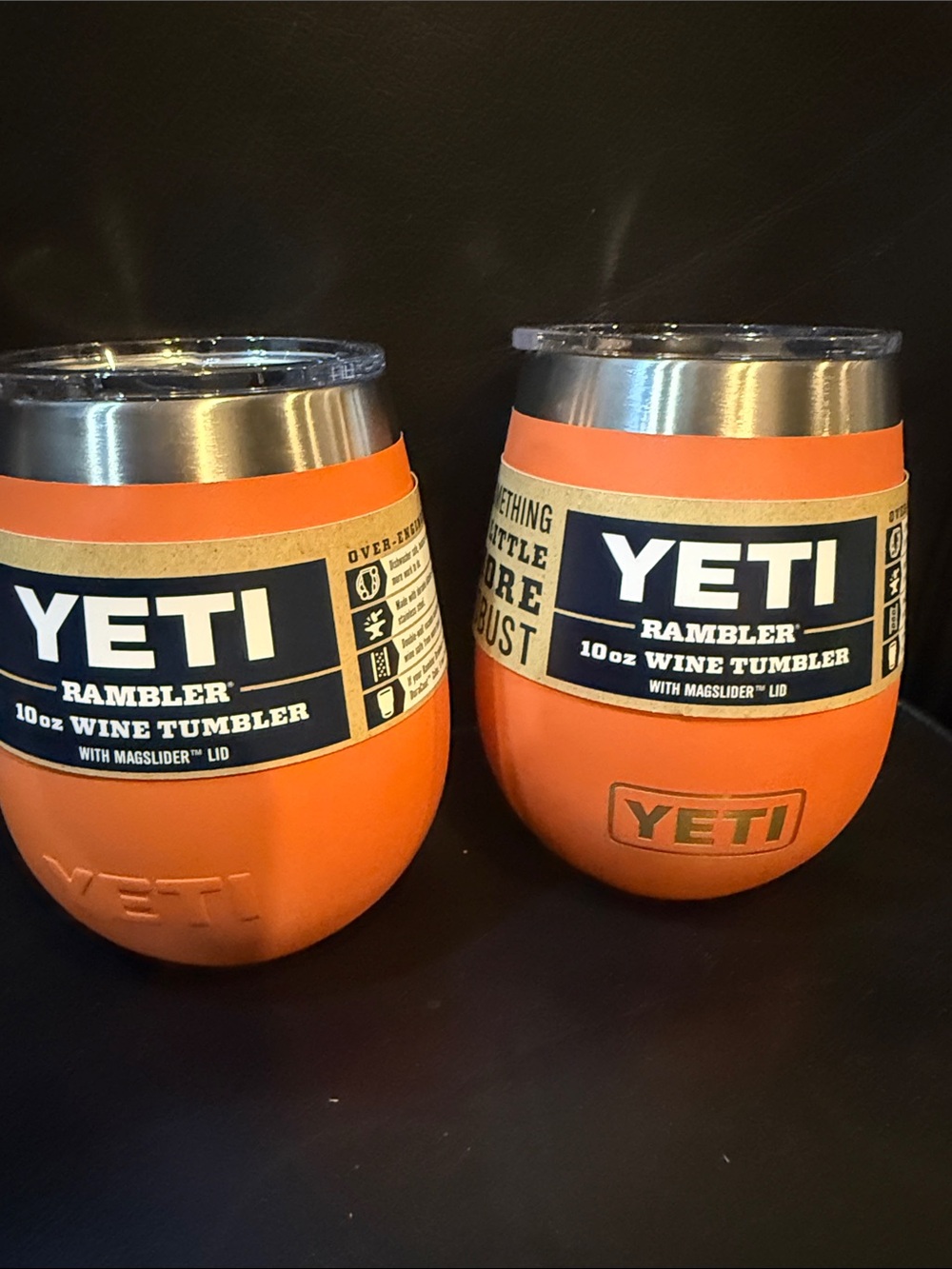 Yeti Rambler 10oz Wine Tumblers - Orange (Pair)